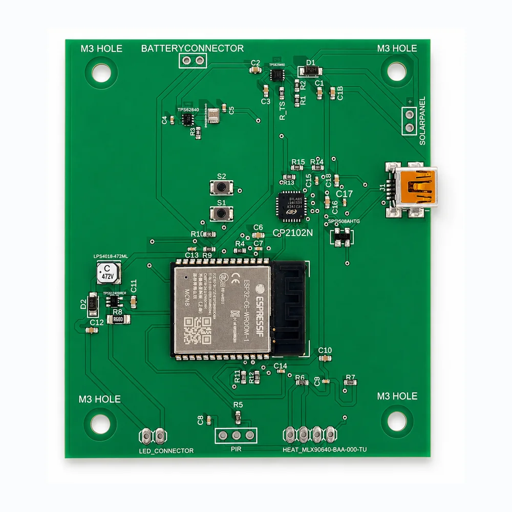 Custom smart security light controller printed circuit board